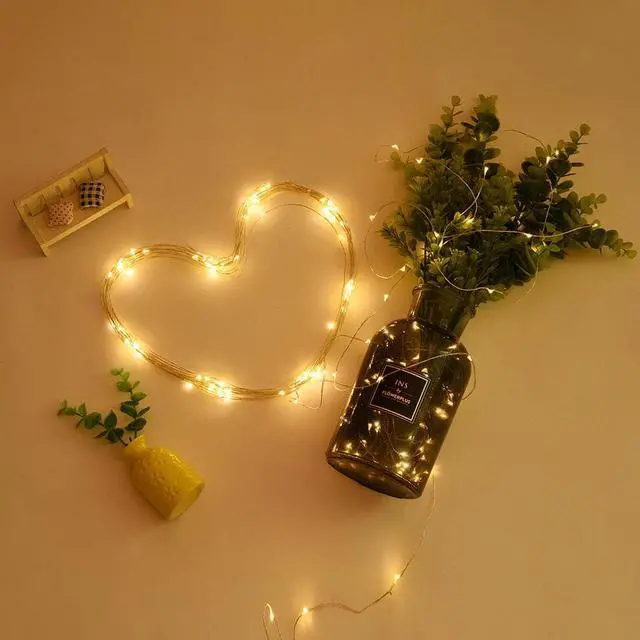 Alt view image 6 of 7 - Yescom LED String Light 66' Battery Operated Starry Fair Rope Lamp 8 Modes Remote Christmas Wedding