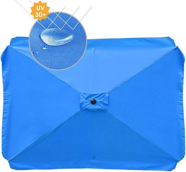 Alt view image 6 of 7 - Patio Rectangle Umbrella Canopy Replacement Parasol Sunshade Cover f/ 6.5x10 ft Umbrella