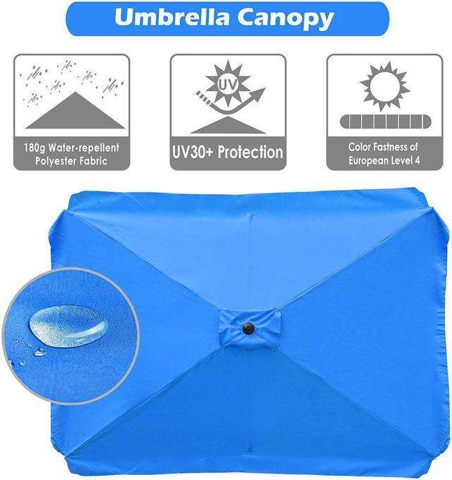 Alt view image 2 of 7 - Patio Rectangle Umbrella Canopy Replacement Parasol Sunshade Cover f/ 6.5x10 ft Umbrella
