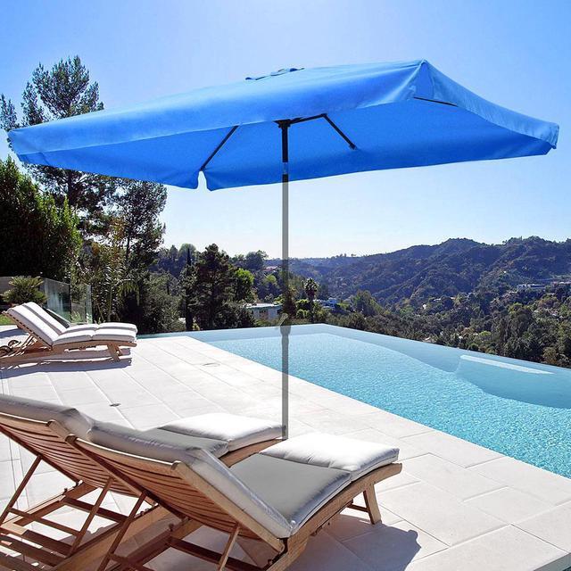 Alt view image 7 of 7 - Patio Rectangle Umbrella Canopy Replacement Parasol Sunshade Cover f/ 6.5x10 ft Umbrella