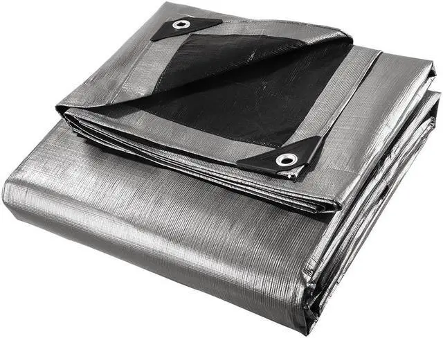 Alt view image 2 of 14 - 10x12ft Heavy Duty Reinforced Poly Tarp 10-mil Multi Purpose Canopy Tent Cover Waterproof Tarpaulin Outdoor
