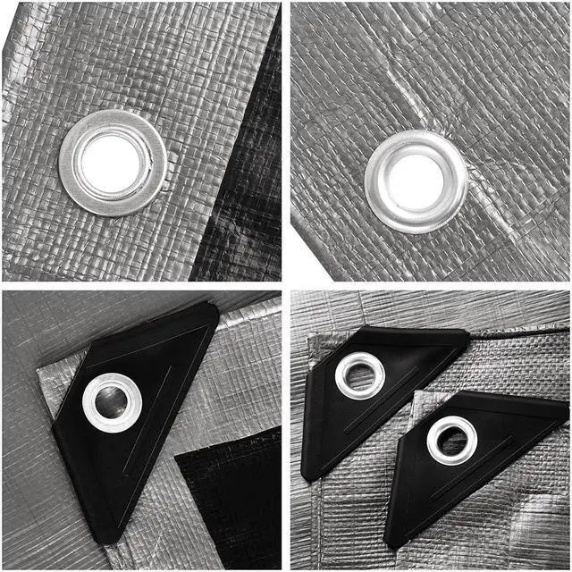 Alt view image 7 of 14 - 10x12ft Heavy Duty Reinforced Poly Tarp 10-mil Multi Purpose Canopy Tent Cover Waterproof Tarpaulin Outdoor