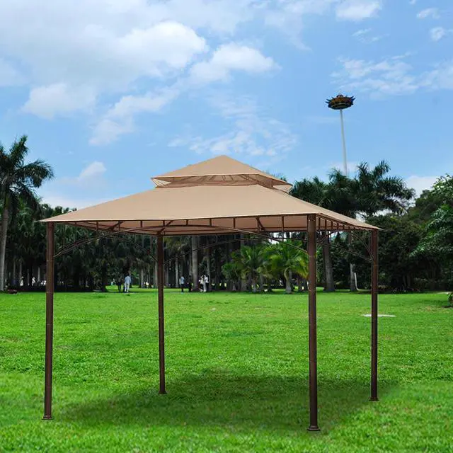 Alt view image 4 of 11 - Yescom 10.6'x10.6' Gazebo Top Replacement Fit for Brand_Model Summer Veranda Gazebo/L-GZ093PST/G-GZ093PST/TGZ093 2 Tier Outdoor Patio Dark Beige