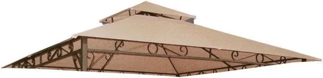 Main image of Yescom 10.6'x10.6' Gazebo Top Replacement Fit for Brand_Model Summer Veranda Gazebo/L-GZ093PST/G-GZ093PST/TGZ093 2 Tier Outdoor Patio Dark Beige