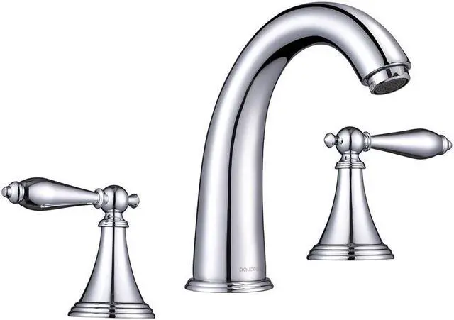 Main image of Aquaterior® 3 Hole Bathroom Faucet for Undermount Sink Widespread 2 Handle Basin Mixer Taps Chrome