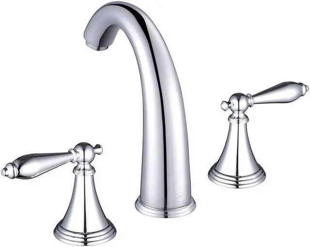 Alt view image 3 of 6 - Aquaterior® 3 Hole Bathroom Faucet for Undermount Sink Widespread 2 Handle Basin Mixer Taps Chrome