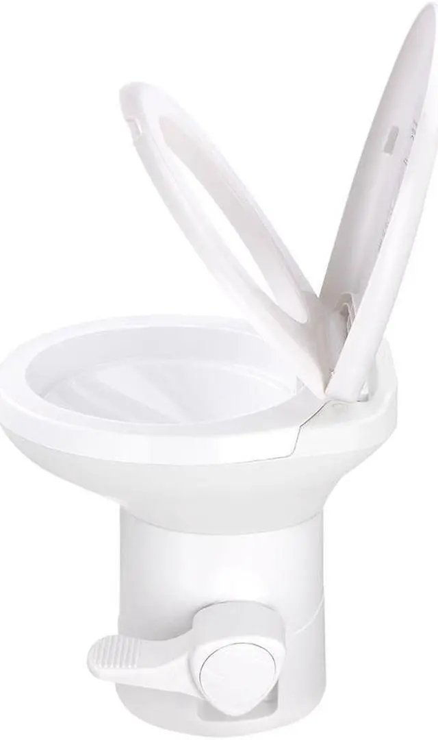 Alt view image 5 of 14 - Yescom RV Toilet Gravity Flush Camper Toilet Elongated 20" High Travel Trailer Toilet for RV HDPE