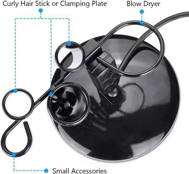 Alt view image 3 of 6 - Byootique 2Pcs Tabletop Blow Dryer Hair Iron Holder Hair Tool Salon Appliance Stand w/ 3 Outlets