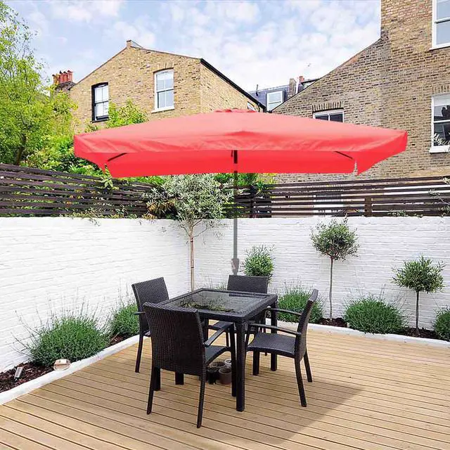 Alt view image 6 of 7 - 10x6ft Universal Replacement Umbrella Canopy with Tippet Top Cover Patio Beach
