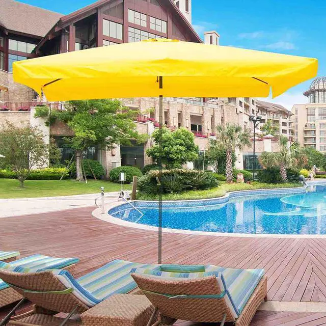 Alt view image 6 of 7 - 10x6ft Universal Replacement Umbrella Canopy with Tippet Top Cover Patio Beach