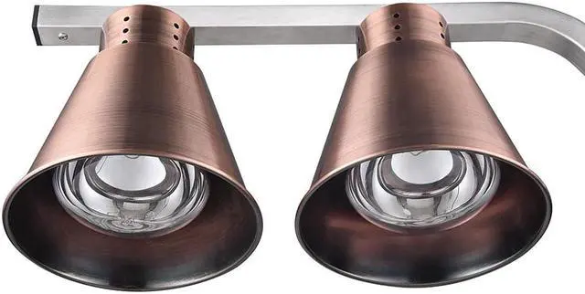Alt view image 4 of 7 - Aluminum Dual Heat Lamp Food Warmer Countertop Kitchen Buffet Court Restaurant