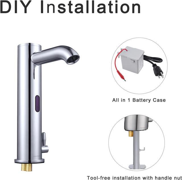 Alt view image 4 of 7 - Aquaterior Automatic Sensor Bathroom Faucet 1 Hole Touchless Above Counter Sink Mixer Tap