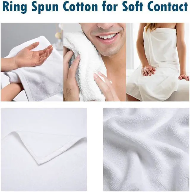 Alt view image 3 of 6 - Aquaterior Bathroom Towel Set Highly Absorbent Hand Bath Face Towel Hotel