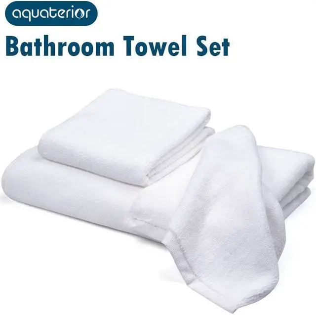 Alt view image 2 of 6 - Aquaterior Bathroom Towel Set Highly Absorbent Hand Bath Face Towel Hotel