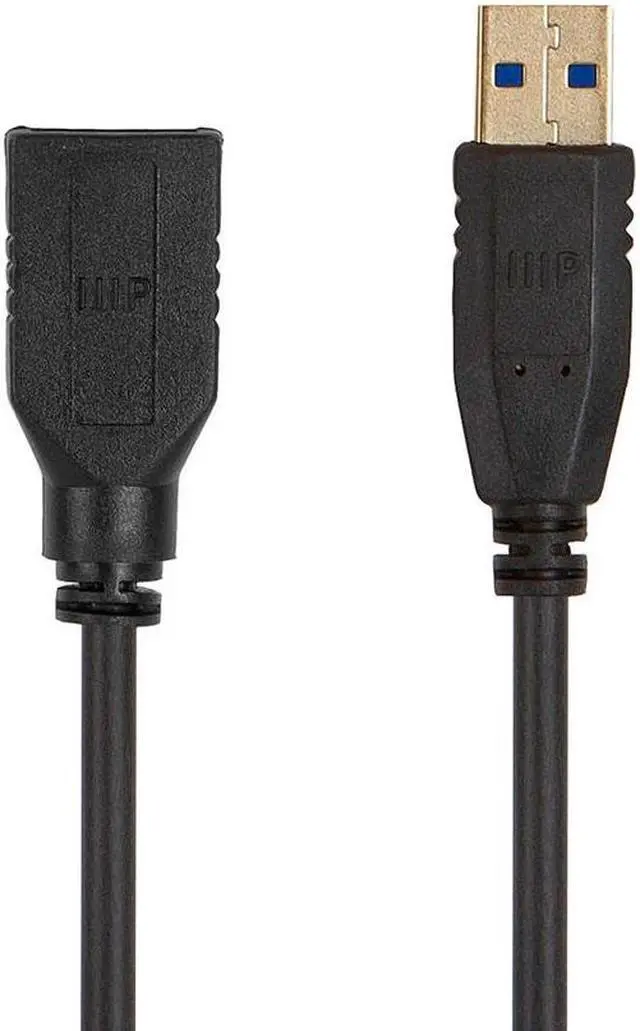 Main image of Monoprice USB 3.0 Type-A to Type-A Female Extension Cable - 6ft, Black, 32AWG, TPE Jacket, Compatible with Mouse, Printer, USB Keyboard, Flash Drive
