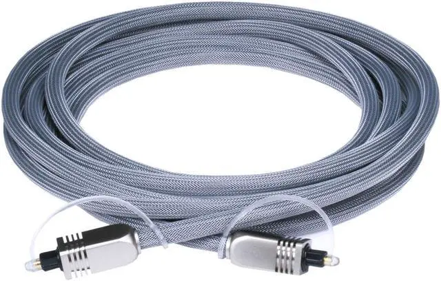 Main image of Monoprice Premium S/PDIF (Toslink) Digital Optical Audio Cable - Silver - 10 Feet | Heavy Duty Mesh Jacket, Metal Connector Heads, For Play Station, Xbox one, Home theater & More