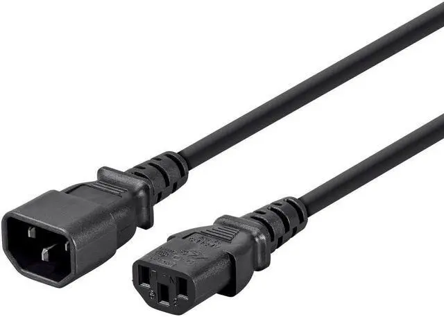 Main image of Monoprice Extension Cord - 25 Feet - Black, IEC 60320 C14 to IEC 60320 C13, 18AWG, 10A, 3-Prong, SVT, For Powering Computers, Monitors, Peripherals