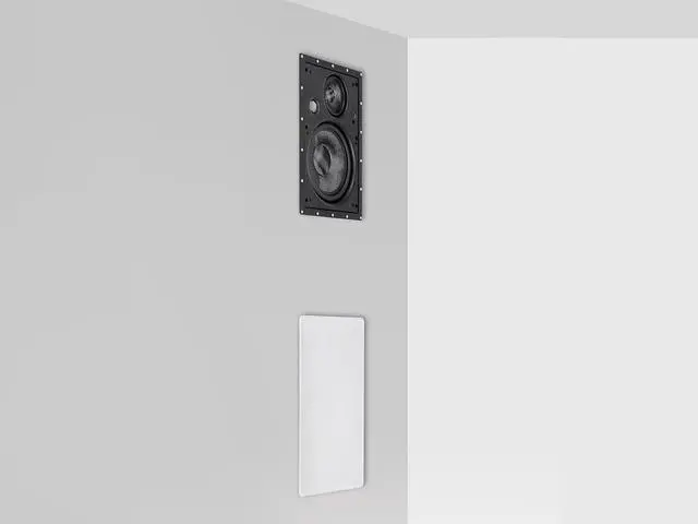 Alt view image 6 of 12 - Monoprice 3-Way Carbon Fiber In Wall Speakers - 8 Inch (Pair) With Paintable Magnetic Grille For Home Theater - Alpha Series