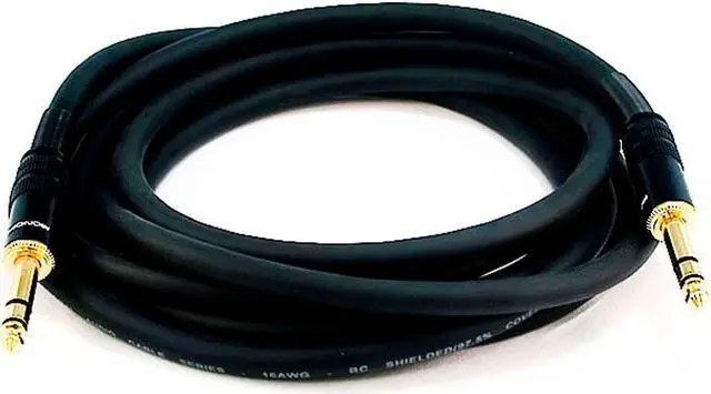 Main image of Monoprice 10ft Premier Series 1/4in TRS Male to Male Cable, 16AWG (Gold Plated)