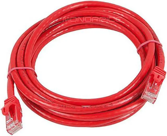 Alt view image 2 of 9 - Monoprice Cat6 Ethernet Patch Cable - 10 Feet - Red | Network Internet Cord - RJ45, Stranded, 550Mhz, UTP, Pure Bare Copper Wire, 24AWG - Flexboot Series