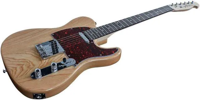 Alt view image 5 of 5 - Monoprice Retro DLX Plus Solid Ash Electric Guitar - Natural, With Gig Bag, Ash Body, Maple Neck, Professionally Set-up in the US - Indio Series