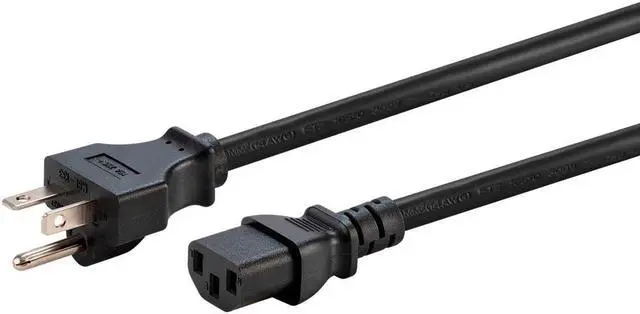Alt view image 2 of 6 - Monoprice Heavy Duty Power Cord - 3 Feet - Black | NEMA 6-20P to IEC 60320 C13, 14AWG, 15A/1875W, SJT, 125V