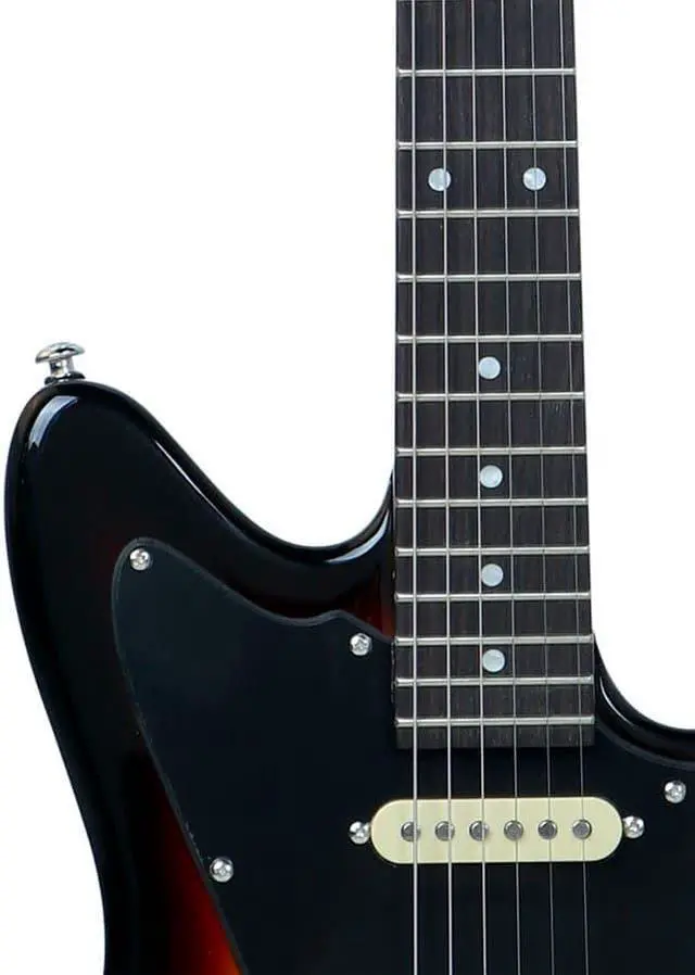 Alt view image 5 of 6 - Monoprice Offset OS20 Classic Electric Guitar - Sunburst, With Gig Bag, Two Single Coils and a Humbucker - Indio Guitars