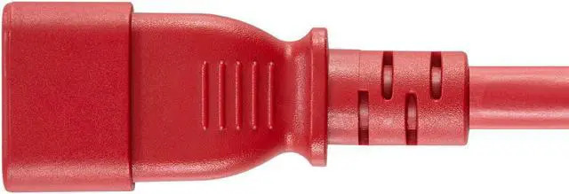 Alt view image 3 of 6 - Monoprice Extension Cord - 3 Feet - Red | IEC 60320 C14 to IEC 60320 C13 14AWG 15A/1875W SJT 100-250V