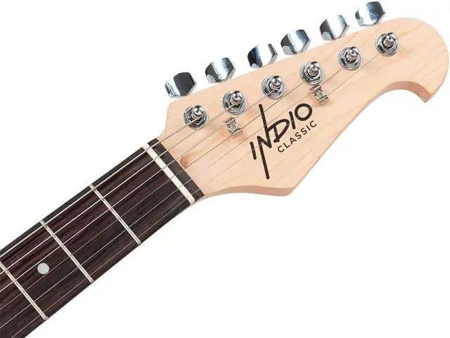 Alt view image 5 of 6 - Monoprice Indio Cali Classic HSS Electric Guitar - Black, With Gig Bag