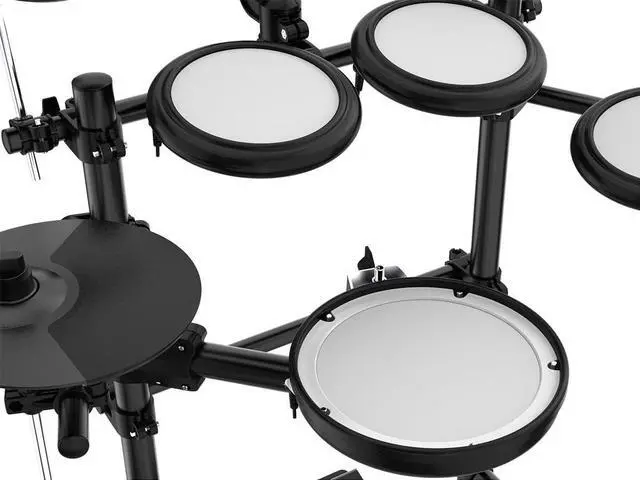 Alt view image 3 of 6 - Monoprice 5-piece Electronic Drum Kit with Mesh Heads and 8in Double Trigger Snare, 12 kits with 144 Sounds, Drum Sticks Included - Stage Right Series