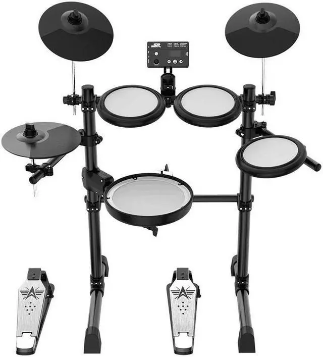 Alt view image 2 of 6 - Monoprice 5-piece Electronic Drum Kit with Mesh Heads and 8in Double Trigger Snare, 12 kits with 144 Sounds, Drum Sticks Included - Stage Right Series
