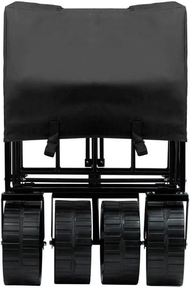 Alt view image 5 of 6 - Monoprice Heavy Duty All Terrain Collapsible Outdoor Wagon, Black - Durable, 600D Oxford, Mildew and UV Resistant - Pure Outdoor Collection