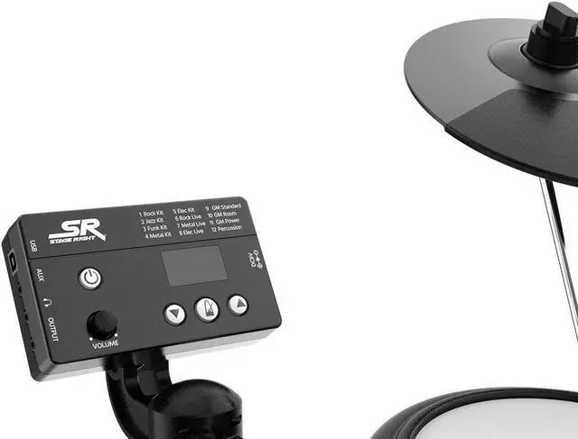 Alt view image 4 of 6 - Monoprice 5-piece Electronic Drum Kit with Mesh Heads and 8in Double Trigger Snare, 12 kits with 144 Sounds, Drum Sticks Included - Stage Right Series