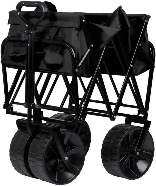 Alt view image 4 of 6 - Monoprice Heavy Duty All Terrain Collapsible Outdoor Wagon, Black - Durable, 600D Oxford, Mildew and UV Resistant - Pure Outdoor Collection