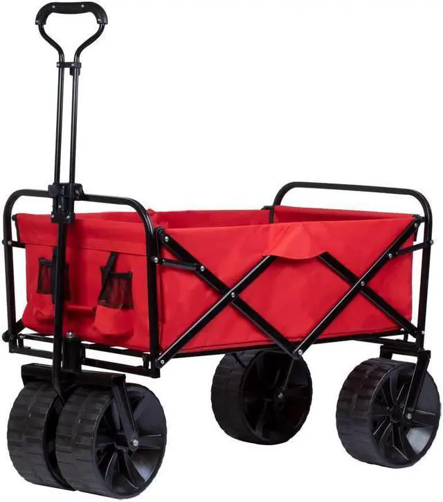 Main image of Monoprice Heavy Duty All Terrain Collapsible Outdoor Wagon, Red - Durable, 600D Oxford, Mildew and UV Resistant - Pure Outdoor Collection