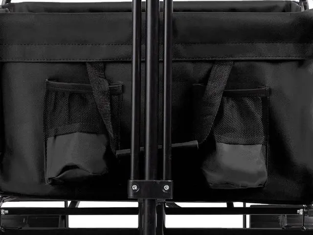 Alt view image 3 of 6 - Monoprice Heavy Duty All Terrain Collapsible Outdoor Wagon, Black - Durable, 600D Oxford, Mildew and UV Resistant - Pure Outdoor Collection