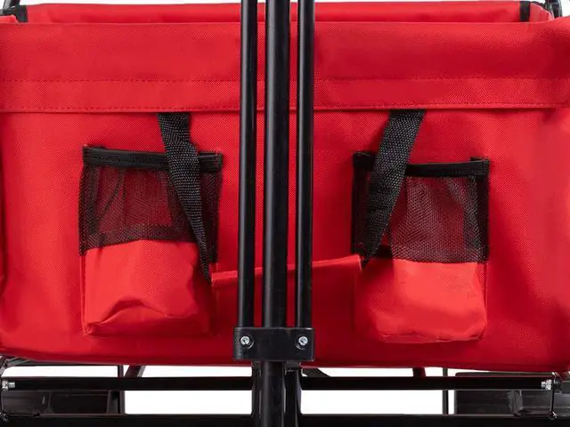 Alt view image 3 of 6 - Monoprice Heavy Duty All Terrain Collapsible Outdoor Wagon, Red - Durable, 600D Oxford, Mildew and UV Resistant - Pure Outdoor Collection