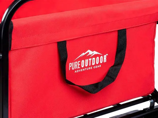 Alt view image 2 of 6 - Monoprice Heavy Duty All Terrain Collapsible Outdoor Wagon, Red - Durable, 600D Oxford, Mildew and UV Resistant - Pure Outdoor Collection