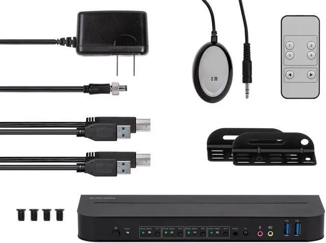 Alt view image 7 of 15 - Monoprice Blackbird 4K DisplayPort 1.4 USB 3.0 4x1 KVM Switch, 4K@60Hz, HDR, YCbCr 4:4:4, HDCP 2.2, Share 4 Computers with 1 Keyboard Mouse Monitor Printer