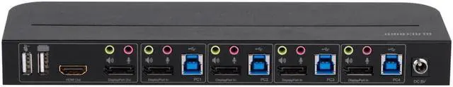 Alt view image 6 of 15 - Monoprice Blackbird 4K DisplayPort 1.4 USB 3.0 4x1 KVM Switch, 4K@60Hz, HDR, YCbCr 4:4:4, HDCP 2.2, Share 4 Computers with 1 Keyboard Mouse Monitor Printer