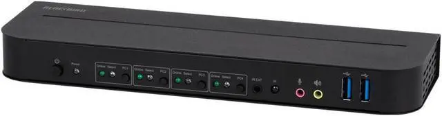 Main image of Monoprice Blackbird 4K DisplayPort 1.4 USB 3.0 4x1 KVM Switch, 4K@60Hz, HDR, YCbCr 4:4:4, HDCP 2.2, Share 4 Computers with 1 Keyboard Mouse Monitor Printer