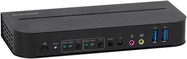 Alt view image 4 of 6 - Monoprice Blackbird 4K Displayport 1.4 USB 3.0 2x1 KVM Switch, 4K@60Hz, HDR, YCbCr 4:4:4, HDCP 2.2, Share 2 Computers with 1 Keyboard Mouse Monitor Printer