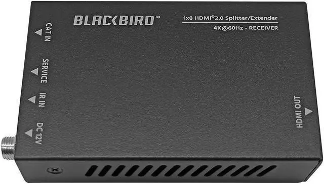 Alt view image 5 of 13 - Monoprice Blackbird 4K HDMI 2.0 1x8 Splitter Extender Complete Solution Kit-- 18Gbps, HDR, 4K@60Hz, YCbCr 4:4:4, HDCP 2.2, Cat6/6a/7 with IR, Loop Out, EDID, POC with 8 Receivers, 60m, 197ft