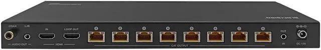 Alt view image 4 of 13 - Monoprice Blackbird 4K HDMI 2.0 1x8 Splitter Extender Complete Solution Kit-- 18Gbps, HDR, 4K@60Hz, YCbCr 4:4:4, HDCP 2.2, Cat6/6a/7 with IR, Loop Out, EDID, POC with 8 Receivers, 60m, 197ft