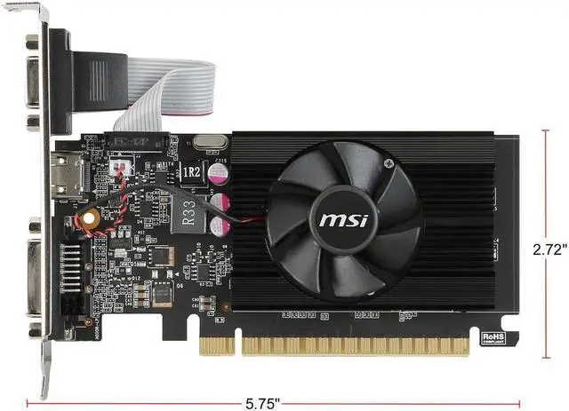 Alt view image 7 of 10 - MSI Computer VGA Graphic Card GT 710 2GD3 LP