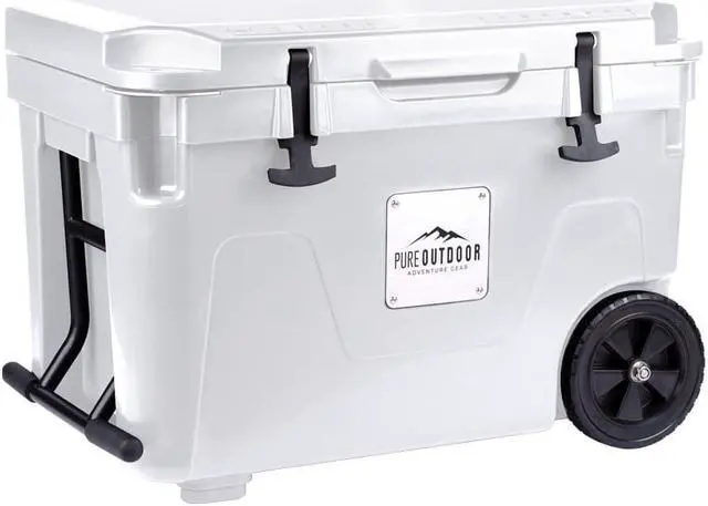Alt view image 3 of 6 - Monoprice Portable Wheeled Emperor Cooler 50 Liter Cooler, White, Built‑in Bottle Opener, For Beach Trips, BBQs, Camping, Fishing, Picnics, Tailgating, Pool Parties - Pure Outdoor Collection