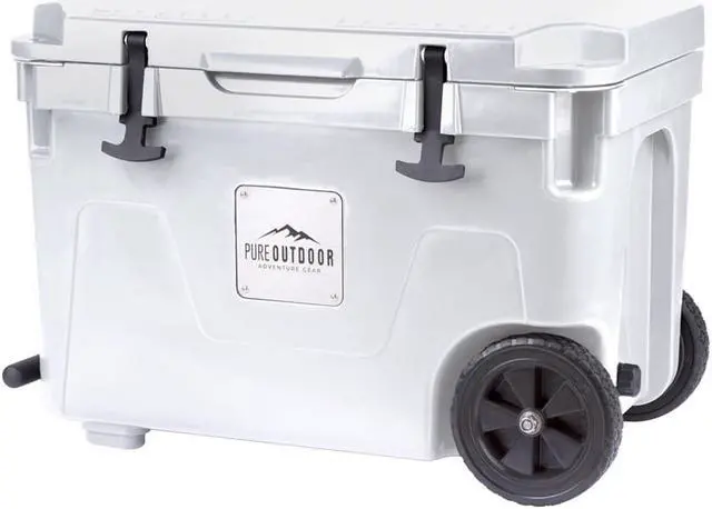 Alt view image 2 of 6 - Monoprice Portable Wheeled Emperor Cooler 50 Liter Cooler, White, Built‑in Bottle Opener, For Beach Trips, BBQs, Camping, Fishing, Picnics, Tailgating, Pool Parties - Pure Outdoor Collection