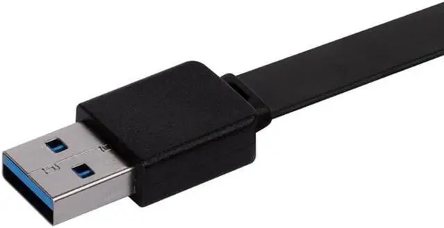 Alt view image 5 of 6 - Monoprice Flat USB Type-C to Type-A 3.2 Gen1 Charge and Sync Cable - 6 Feet - Black 5Gbps, 3A, Reversible Connector, Compatible with Galaxy S10 S10E S9 S8 S20 Plus