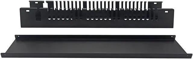 Alt view image 2 of 7 - Monoprice 2U 19in Metal Rackmount Cable Management Panel, Protects Cables, Promotes Good Airflow, Easy Grouping of Cables, Cable Organization