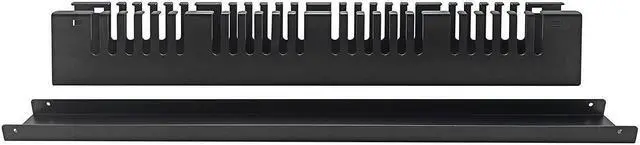 Alt view image 2 of 6 - Monoprice 1U 19in Metal Rackmount Cable Management Panel, Protects Cables, Promotes Good Airflow, Easy Grouping of Cables, Cable Organization